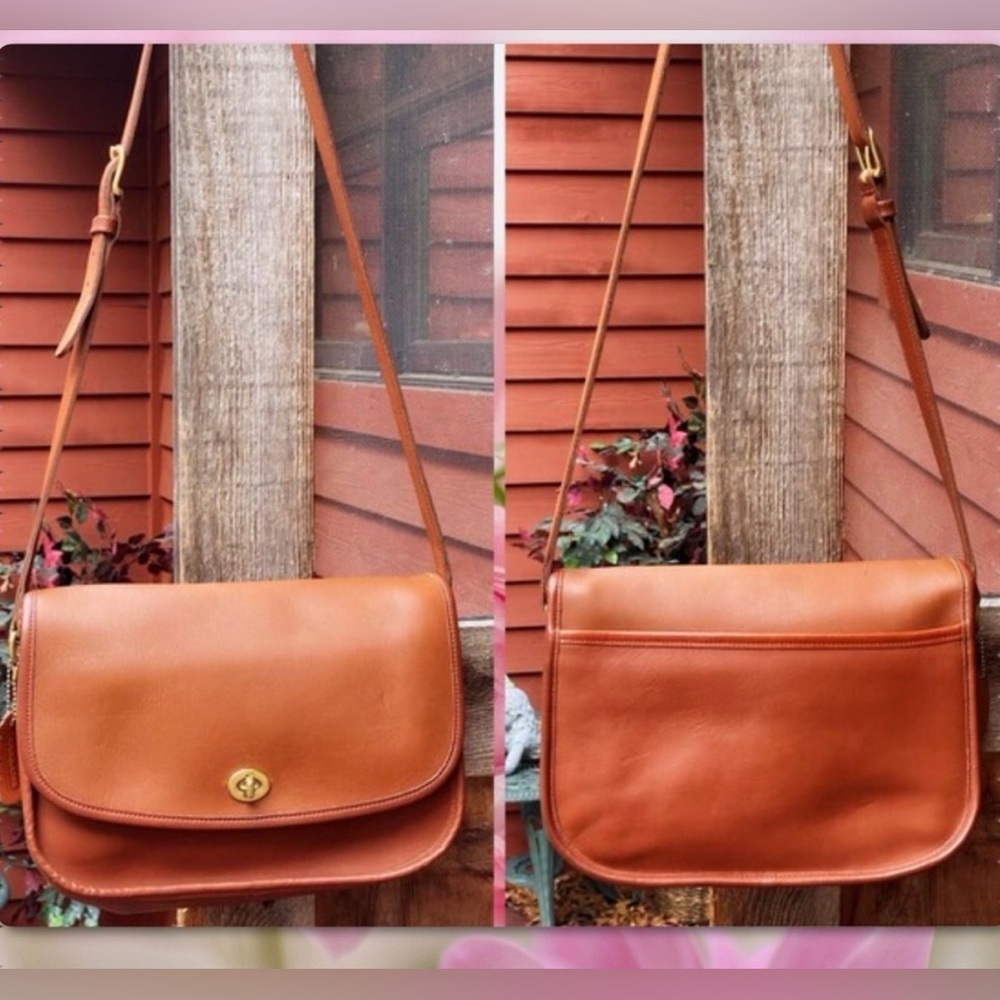 VINTAGE COACH BRITISH TAN CROSSBODY CLASSIC CITY BAG 9790 - Picture 9 of 17